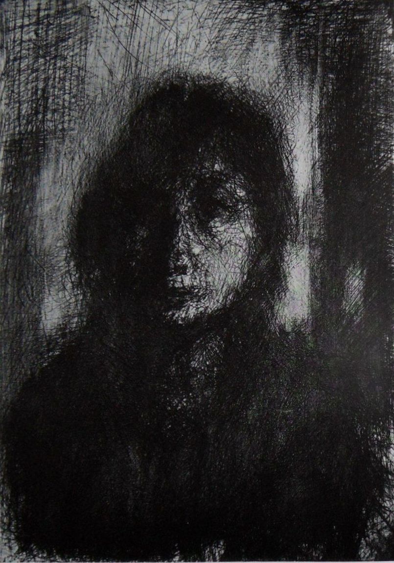 Grand visage de femme Gravure 1964-72 18,7 x 26,7 cm